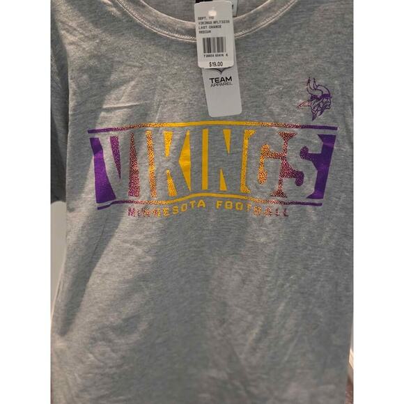Minnesota Vikings NFL Team Apparel Gray Graphic Tee – Size M NWT - Picture 5 of 5